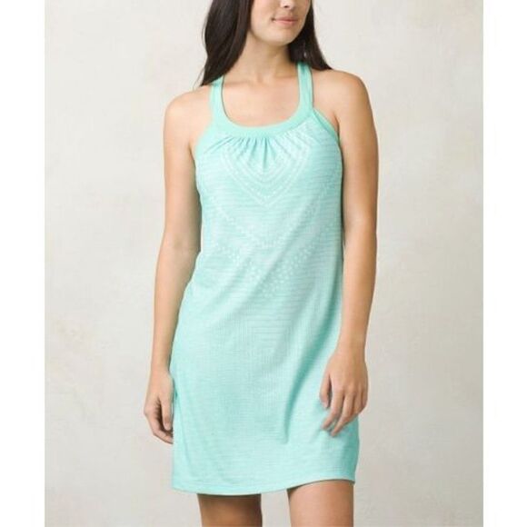 prAna Succulent Green Synergy Cantonese Dress Sz XL - Picture 1 of 12